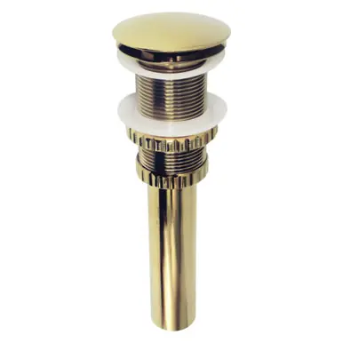 Reduced Price Kingston Brass Fauceture EV8212 Coronel Push Pop-Up Bathroom Sink Drain without Overflow, Polished Brass